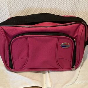 American Tourister Magenta Bag with Black Trim